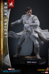 Hot Toys Moon Knight Artisan Edition 1/6 scale collectible figure posed dynamically while wielding signature crescent-shaped throwing blades.
