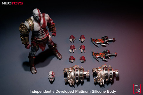 NEOTOYS 1 12 scale platinum silicone body featuring seamless muscle sculpting and shoulder armor attachments.