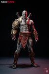 NEOTOYS NEO 001 God Killer 1 12 scale collectible action figure shown in a full body battle pose wielding the UV reactive Blades of Exile.