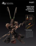 Close up perspective highlighting the sharp facial expression and realistic hair sculpting on the monkey king face.