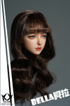 A side profile shot highlights the delicate hair texture and realistic feature sculpting on the KID KING BELLA head carving.