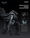 Detailed close up view of Batman wielding the activated Cryodrill weapon with attaching ice effect accessories.