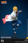 The one twelfth scale Minato Namikaze figure is posed dynamically executing his signature Rasengan attack with the included blue energy effect piece.
