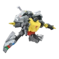 Front view of the Takara Tomy Missing Link Grimlock in robot mode holding his energetic sword ready for battle.