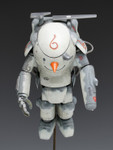This is the front view of the Wave MK 081 SAFS Space Type 2C Super Ball Moon Snowman model kit showing the detailed chest armor and laser gun.