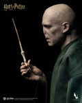 The collectible figure includes highly detailed accessories like the Elder Wand and interchangeable hands for spell casting poses.