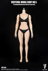 Front view of the VERYCOOL Body Number 5 one sixth scale silicone female body in fair skin tone showing realistic muscular definition