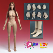 Play Toy 1/6  scale Female Asian Nude figure body+Asian Head Sculpt set