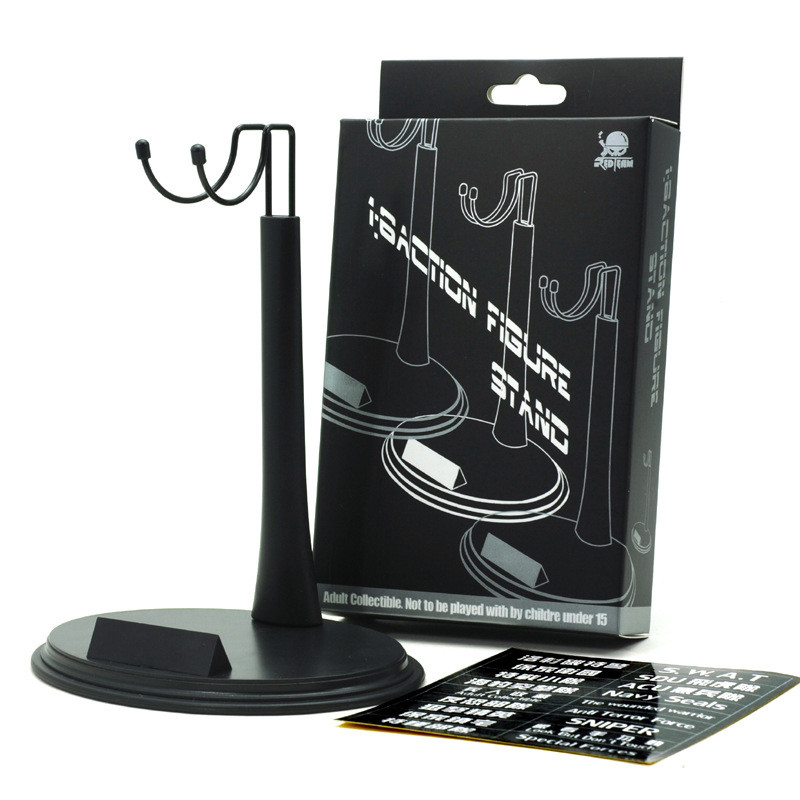 black u shape stand with name tag base for 1 6 action figure