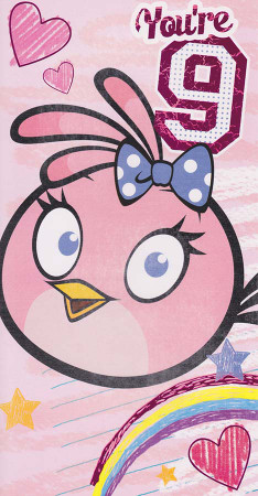 Angry Birds - Girl's 9th Birthday Card