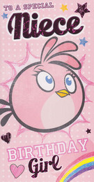 Angry Birds - Niece Birthday Card - Girl's