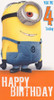 Despicable Me 2 4th Birthday Card