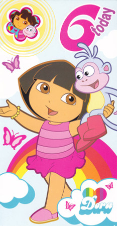 Dora The Explorer Age 6 Birthday Card