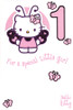 Hello Kitty Age 1 Birthday Card