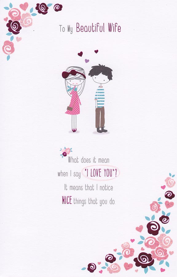 Wife Anniversary Card - Pink Foil - Carlton Cards - CardSpark