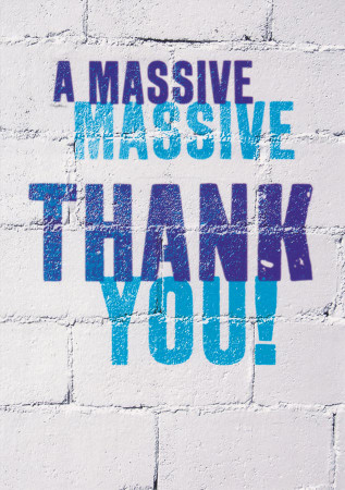 Massive Thank You Greeting Card - Word Up!