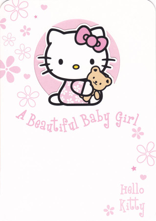 Hello Kitty White Baby Girl Card
