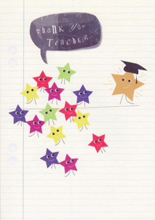 Thank You Teacher Card - Stars