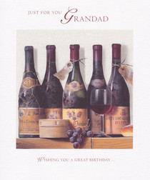Grandad Birthday Card - Wine - Framed