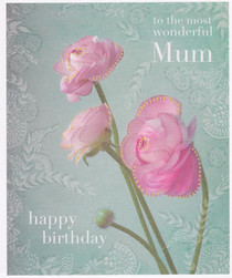 Wonderful Mum Birthday Card - Roses