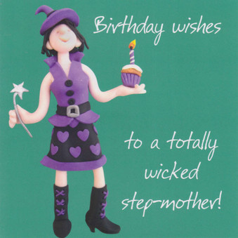 Step-Mother Birthday Card - One Lump Or Two