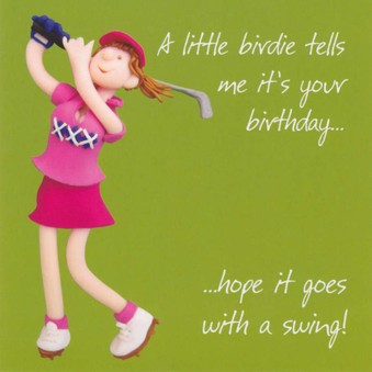 Golf Female Birthday Card - One Lump Or Two