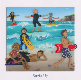 Surfing Greeting Card - Full Montage