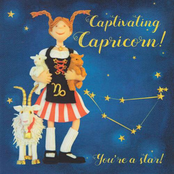 Capricorn Star Sign Zodiac Birthday Card