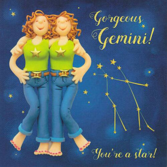 Gemini Star Sign Zodiac Birthday Card