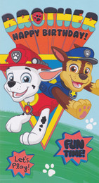 Paw Patrol - Brother Birthday Card - Foil Front