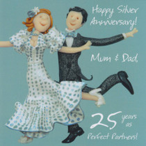 25th Silver Anniversary Card - Mum And Dad