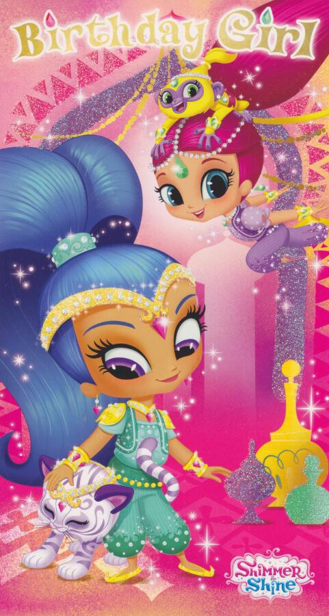 Shimmer And Shine - Birthday Girl Card With Stickers - CardSpark