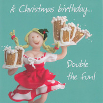 Christmas Birthday Card - Double The Fun