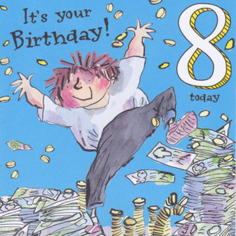 The World Of David Walliams - Age 8 Birthday Card