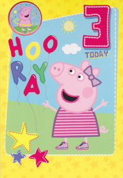 Peppa Pig - Age 3 Birthday Card