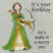 Maid Marian Merry Birthday Card