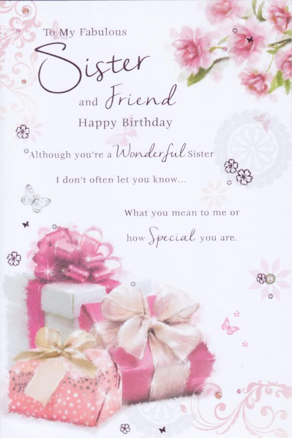 fabulous sister birthday card cherry orchard cardspark