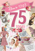 75th Birthday Card Female - Born In 1948 - Front