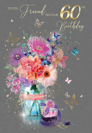 Sixtieth Birthday Card Female Friend - Front