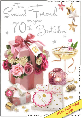 Seventieth Friend Birthday Card
