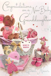 New Baby Granddaughter - New Birth Card