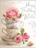 Pink Roses Birthday Card - front