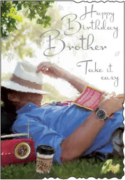 Brother Birthday card - relax - front