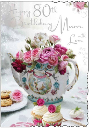 Mum Eightieth Birthday Card - front