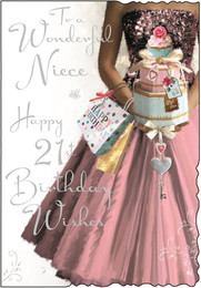 Niece 21st Birthday Card - front
