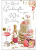 Granddaughter Fortieth Birthday card - front