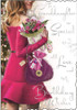 Granddaughter Birthday Card with pink roses - JJ front