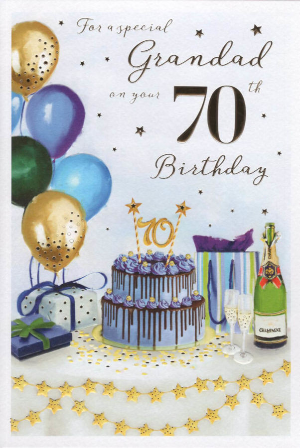 Special Grandad 70th Birthday Card Foil Cardspark