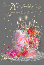 Seventieth Birthday Card - Grace Front