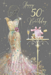 Fiftieth Birthday Card - Grace Front